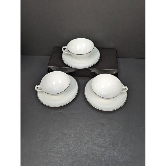 Royal M by Mitashoten Japan Platinum Knight M109 Cup and Saucer Set Lot of 3 - Picture 5 of 8
